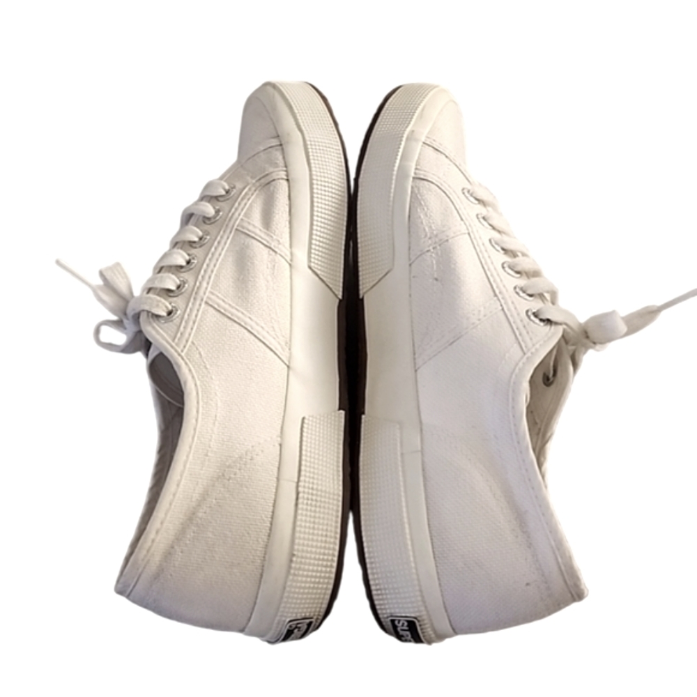 SUPERGA 2750 COTU CLASSIC White Canvas Sneakers 41.5 Size 10 Trainers Retro - Picture 13 of 16
